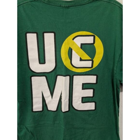 WWE John Cena Respect/U Can't See Me Green T-Shirt Size Medium - Picture 7 of 8